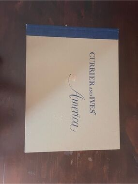 Currier and Ives America Book Cream and Navy